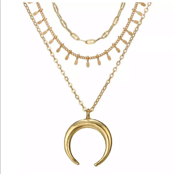 {Kennedy} boho crescent chain necklace - Picture 3 of 4